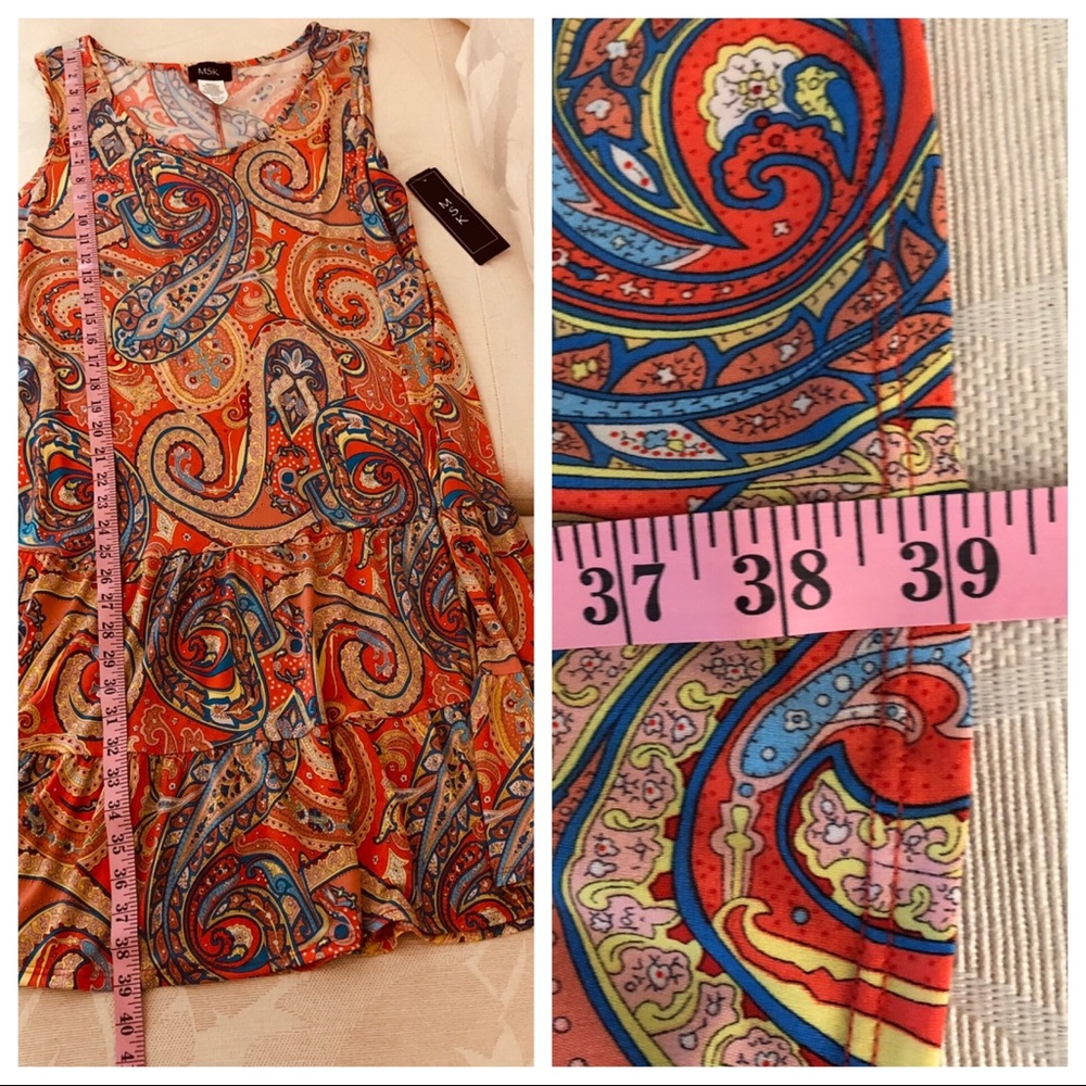 MSK Dress Sleeveless Paisley Orange Multi - Picture 5 of 7